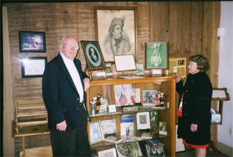 Part of the Kosciuszko display at the Humphreys House, Joseph Warzala (l) and Ceil Rafalowski (r)